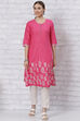 Pink Straight Kurta image number 2